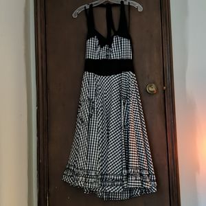 Hell Bunny Vixen checkered halter dress